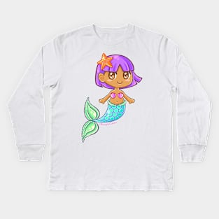 Mermaid Princess - Purple Kids Long Sleeve T-Shirt